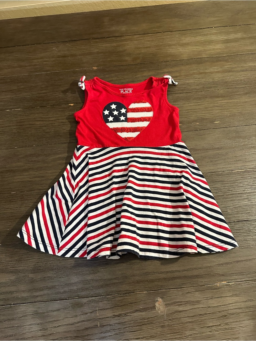 2t Children's Place Toddler Girls Americana Flag Striped Tank Dress - Red